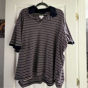 Striped polo (BJs Brand).